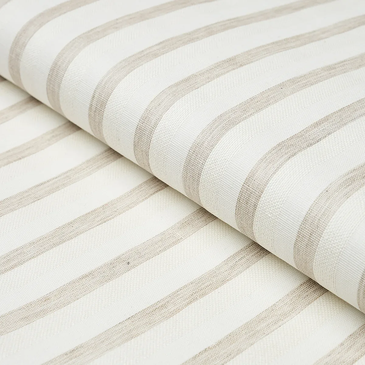 TEXTURED LINEN STRIPE WHITE Schumacher Wallpaper wallpaper - SKU 5013020