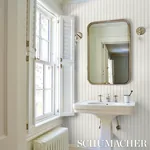 TEXTURED LINEN STRIPE - WHITE Schumacher Wallpaper | Wallpap TEXTURED LINEN STRIPE WHITE Schumacher Wallpaper wallpaper - SKU 5013020