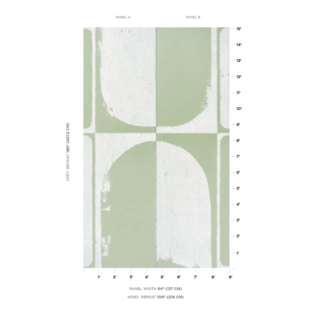 THE CLOISTERS PANEL SET SOFT GREEN Schumacher Wallpaper wallpaper - SKU 5014901