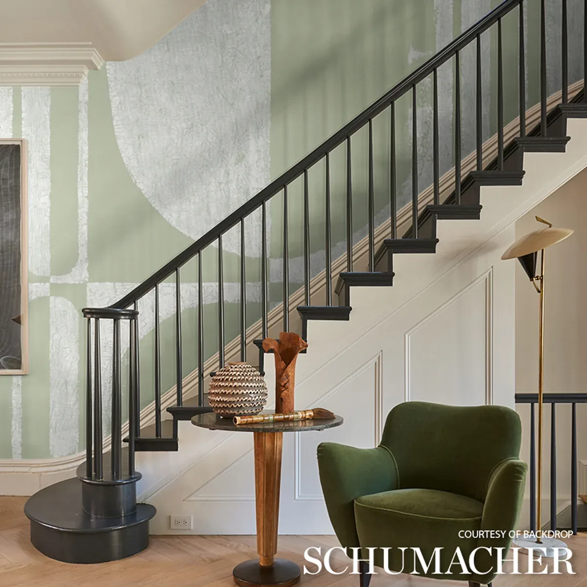 THE CLOISTERS PANEL SET SOFT GREEN Schumacher Wallpaper wallpaper - SKU 5014901