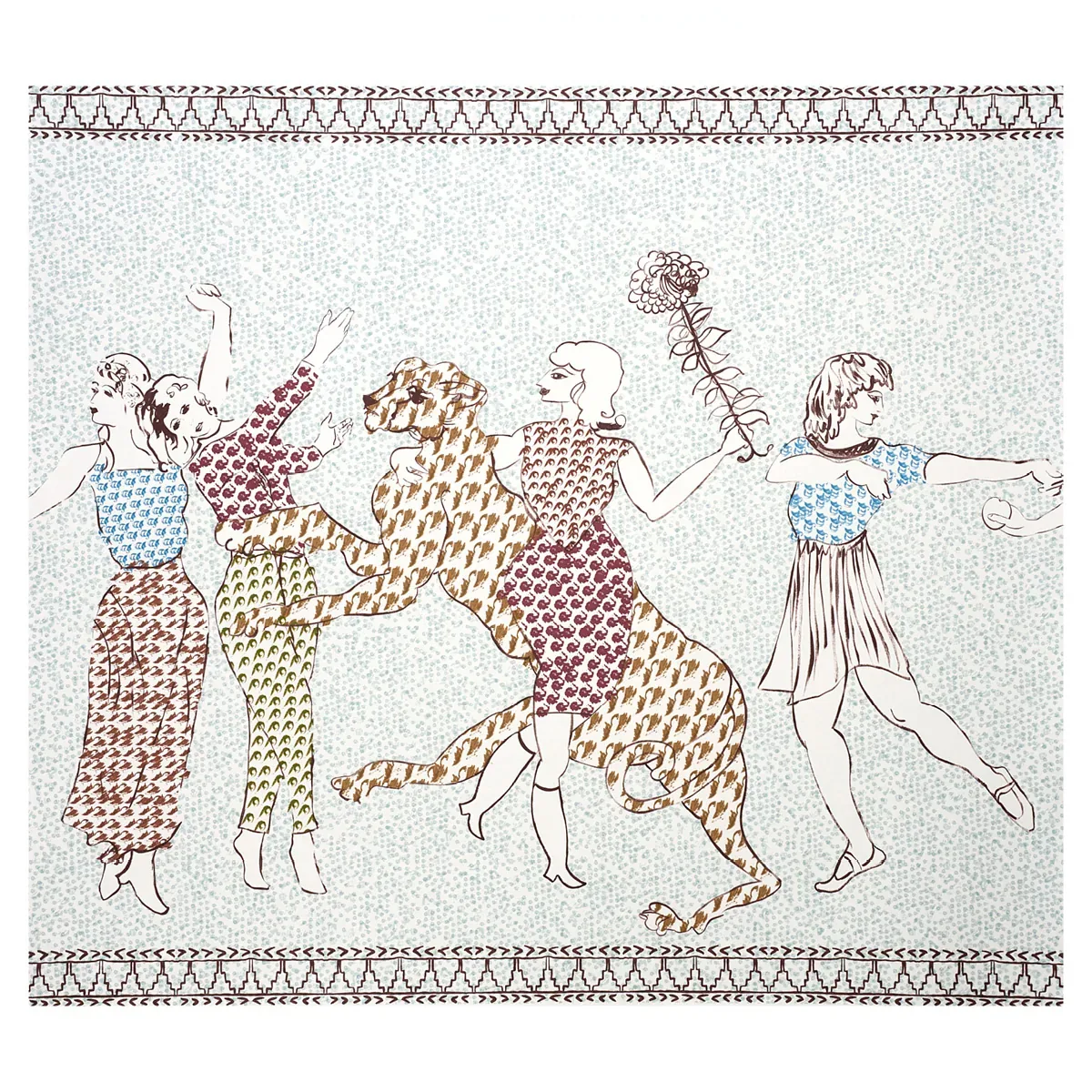 THE GOLDEN AGE PANEL SET CYAN MULTI Schumacher Wallpaper wallpaper - SKU 5011090