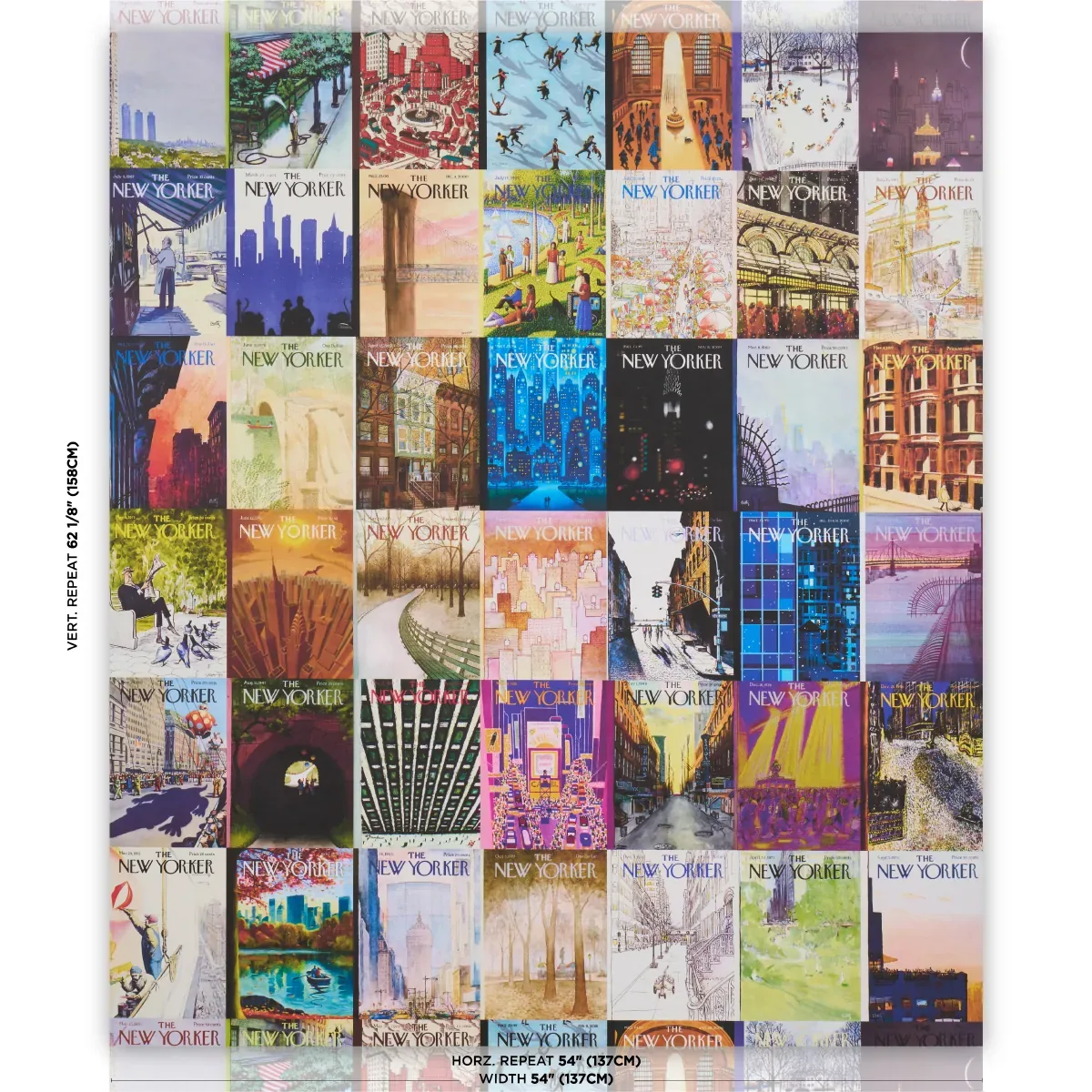 THE NEW YORKER CITY-VIEW COVERS - MULTICOLOR Schumacher Wall THE NEW YORKER CITY-VIEW COVERS MULTICOLOR Schumacher Wallpaper wallpaper - SKU 5016160