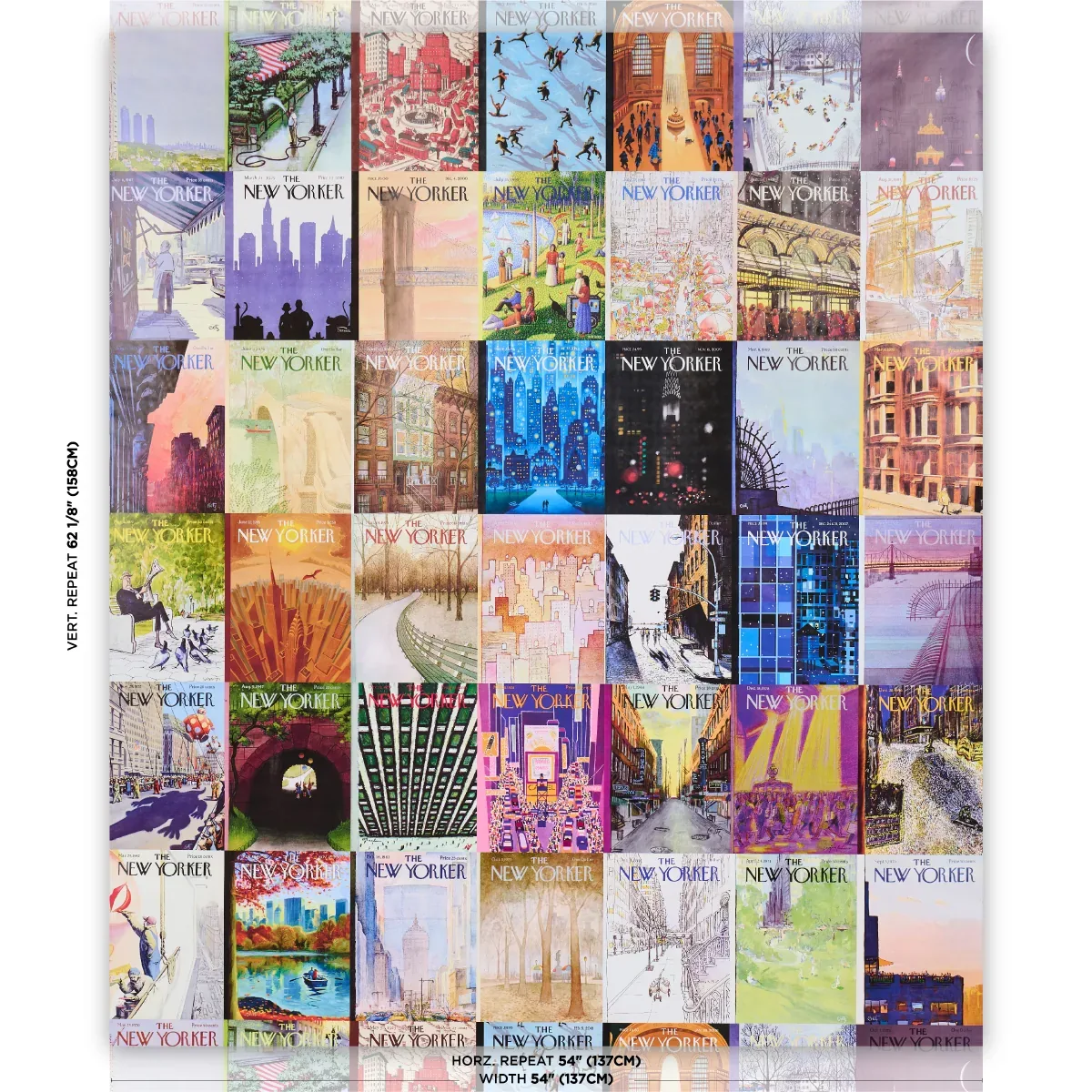 THE NEW YORKER CITY-VIEW COVERS - MULTICOLOR Schumacher Wall THE NEW YORKER CITY-VIEW COVERS MULTICOLOR Schumacher Wallpaper wallpaper - SKU 5016330