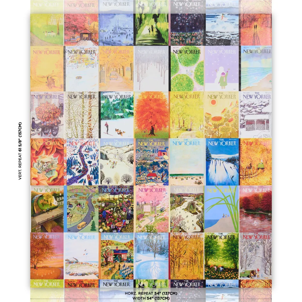 THE NEW YORKER SEASONAL COVERS - MULTICOLOR Schumacher Wallp THE NEW YORKER SEASONAL COVERS MULTICOLOR Schumacher Wallpaper wallpaper - SKU 5016200