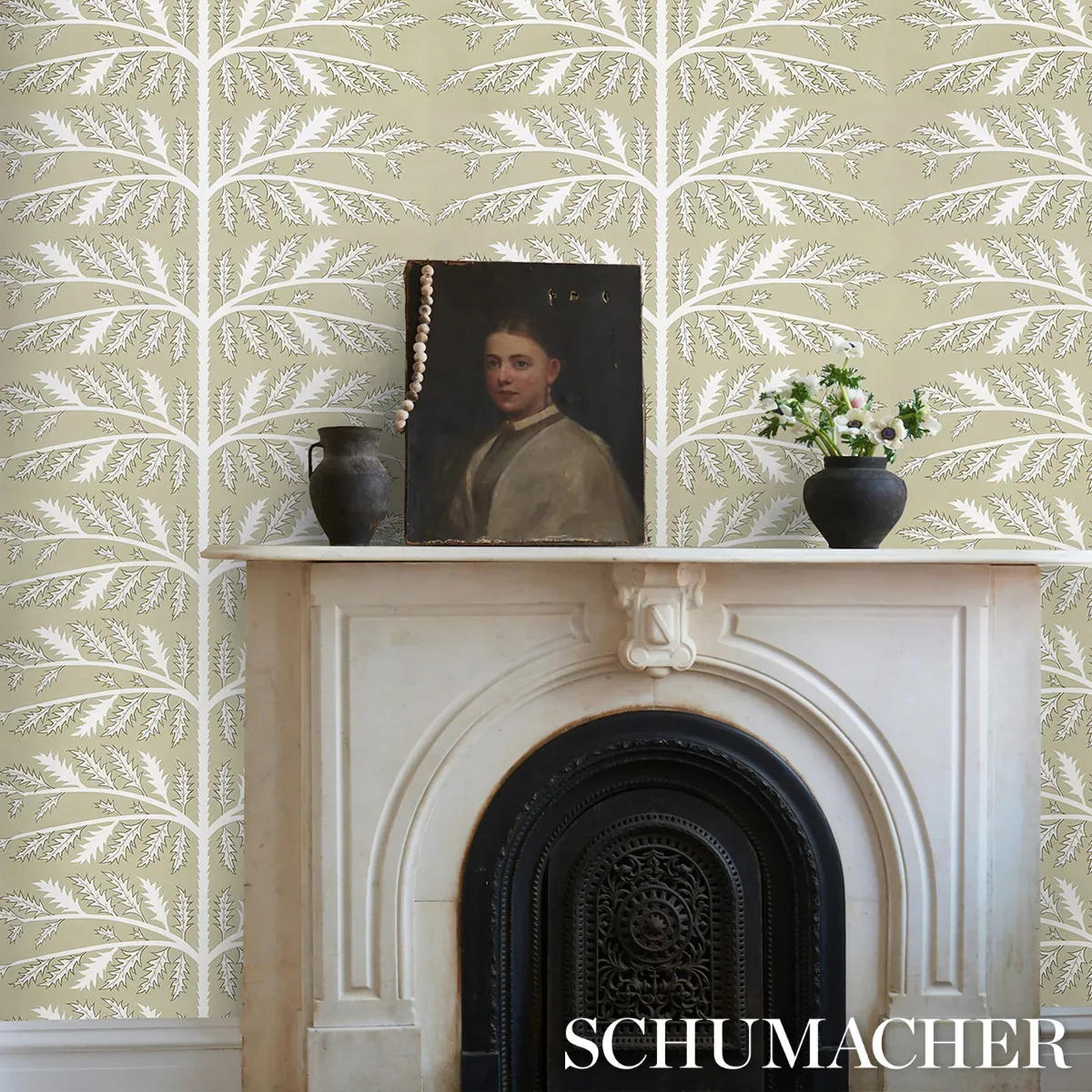 THISTLE - NEUTRAL Schumacher Wallpaper | Wallpaper Twins THISTLE NEUTRAL Schumacher Wallpaper wallpaper - SKU 5014951