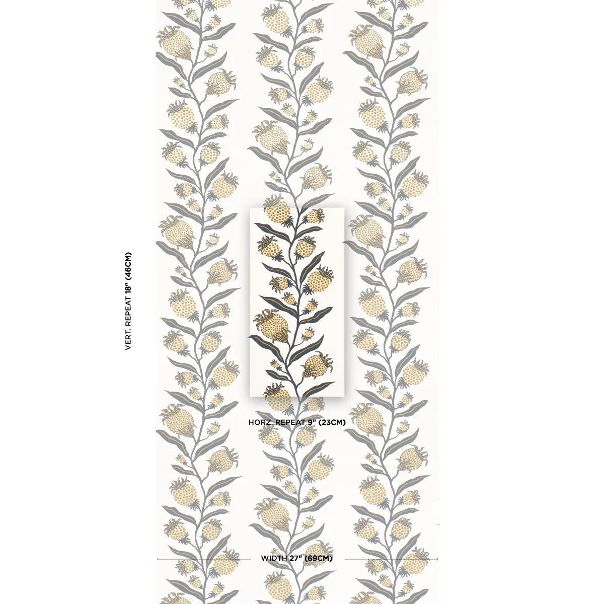 THISTLE VINE - BLACK & GOLD Schumacher Wallpaper | Wallpaper THISTLE VINE BLACK & GOLD Schumacher Wallpaper wallpaper - SKU 5015481