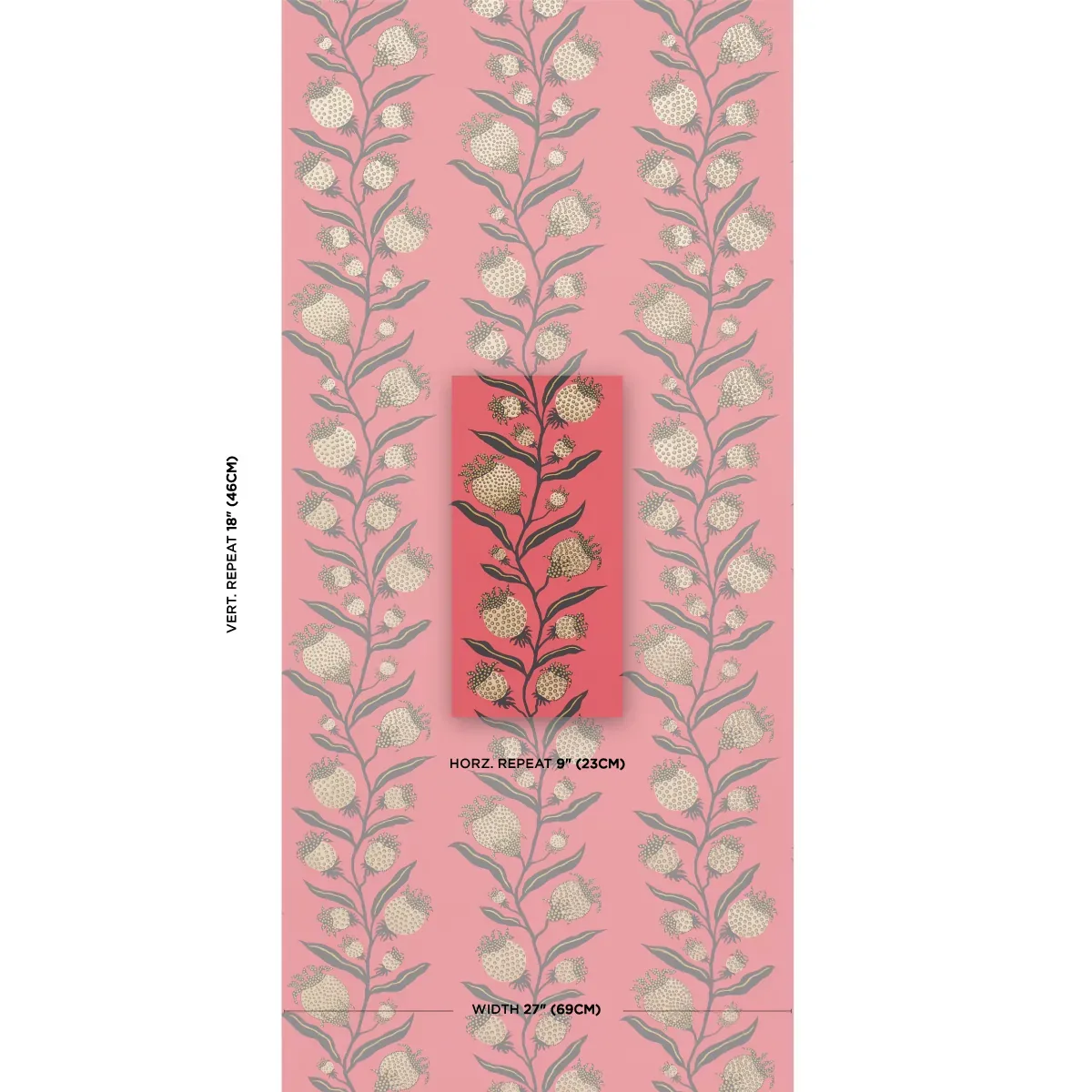 THISTLE VINE - RED & GOLD Schumacher Wallpaper | Wallpaper T THISTLE VINE RED & GOLD Schumacher Wallpaper wallpaper - SKU 5015480