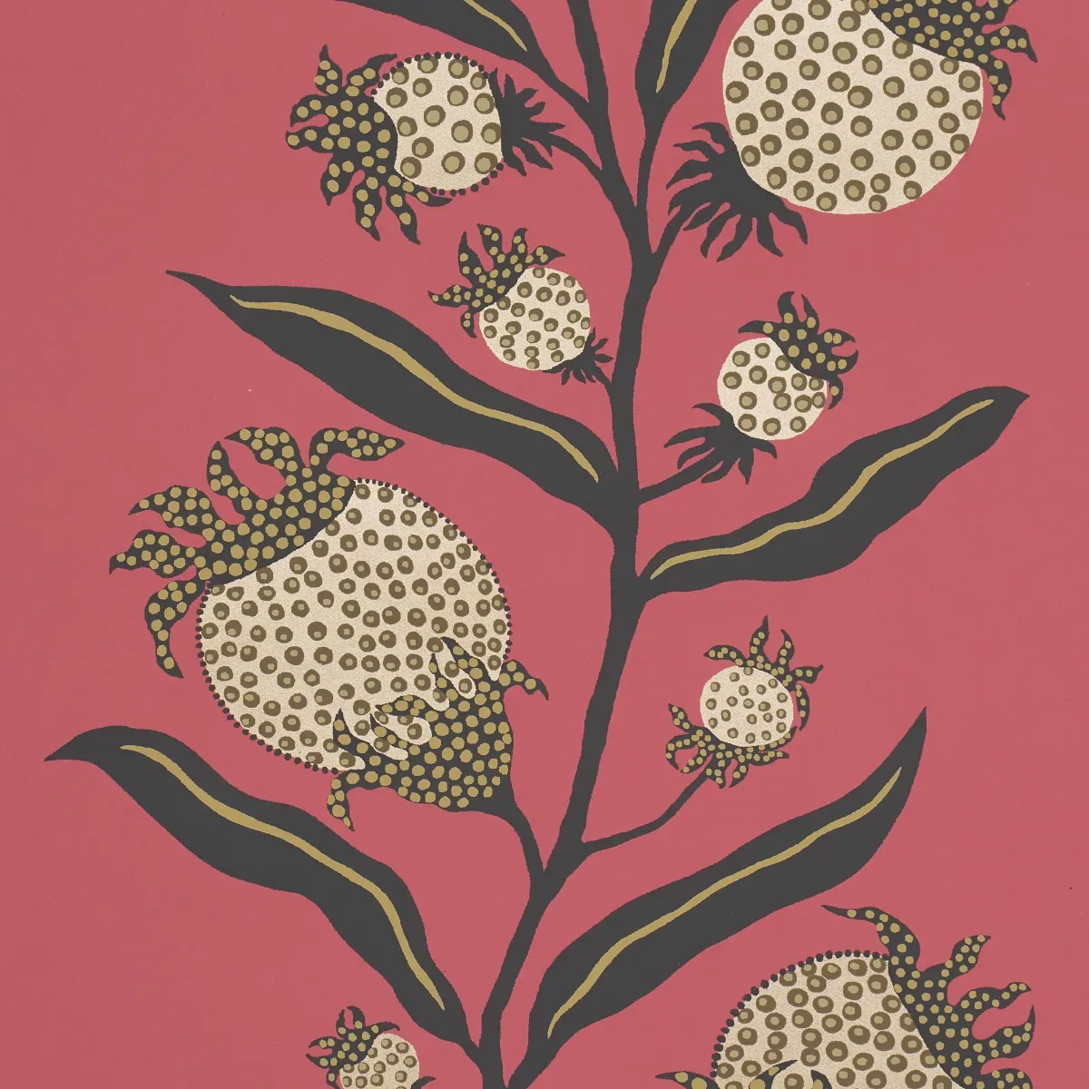 THISTLE VINE - RED & GOLD Schumacher Wallpaper | Wallpaper T THISTLE VINE RED & GOLD Schumacher Wallpaper wallpaper - SKU 5015480