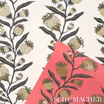 THISTLE VINE - RED & GOLD Schumacher Wallpaper | Wallpaper T THISTLE VINE RED & GOLD Schumacher Wallpaper wallpaper - SKU 5015480