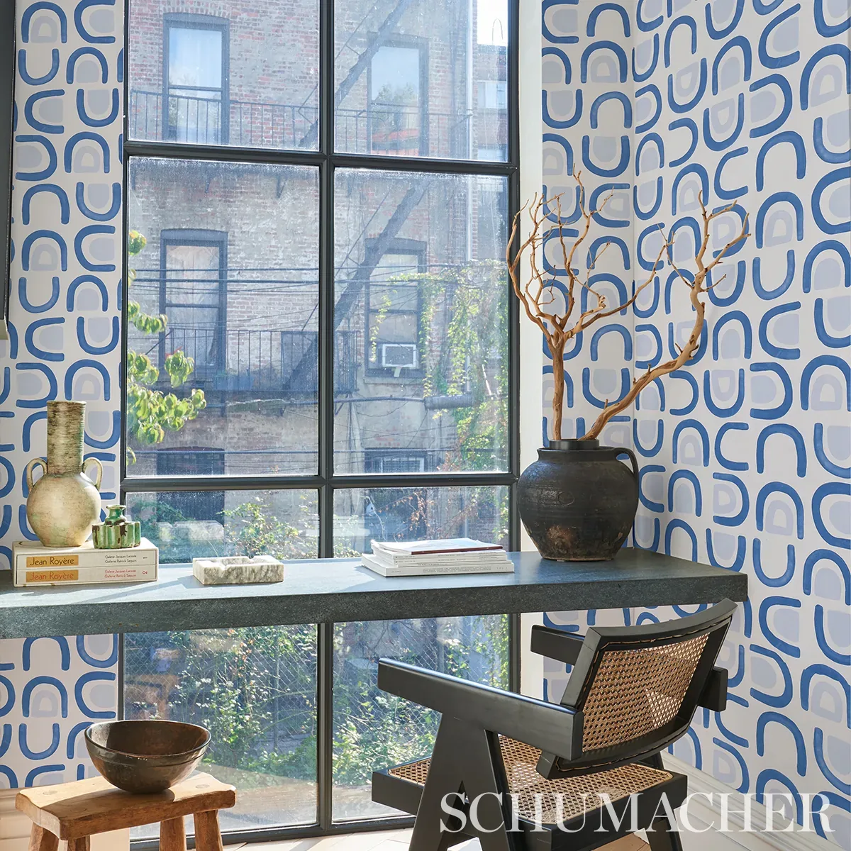 THRESHOLD - LAPIS Schumacher Wallpaper | Wallpaper Twins THRESHOLD LAPIS Schumacher Wallpaper wallpaper - SKU 5014011