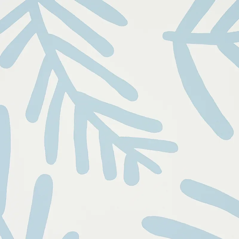 TIAH COVE - BLUE LEAF Schumacher Wallpaper | Wallpaper Twins TIAH COVE BLUE LEAF Schumacher Wallpaper wallpaper - SKU 5012451