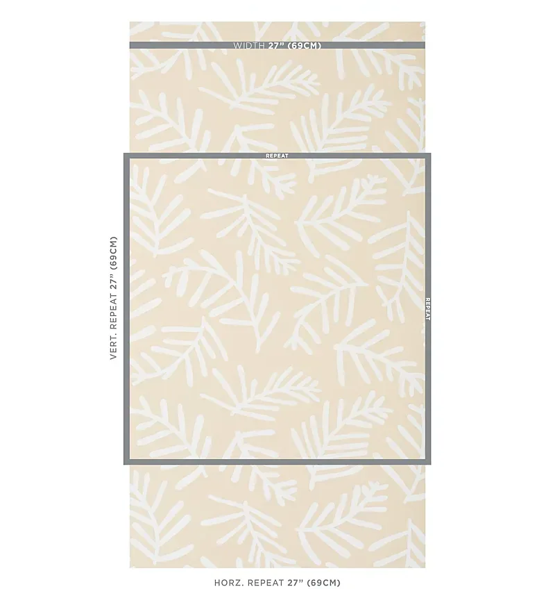TIAH COVE IVORY ON NATURAL Schumacher Wallpaper wallpaper - SKU 5012452