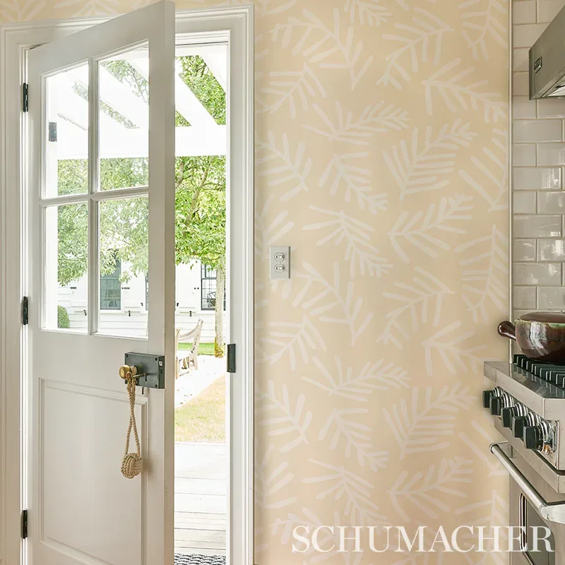 TIAH COVE IVORY ON NATURAL Schumacher Wallpaper wallpaper - SKU 5012452