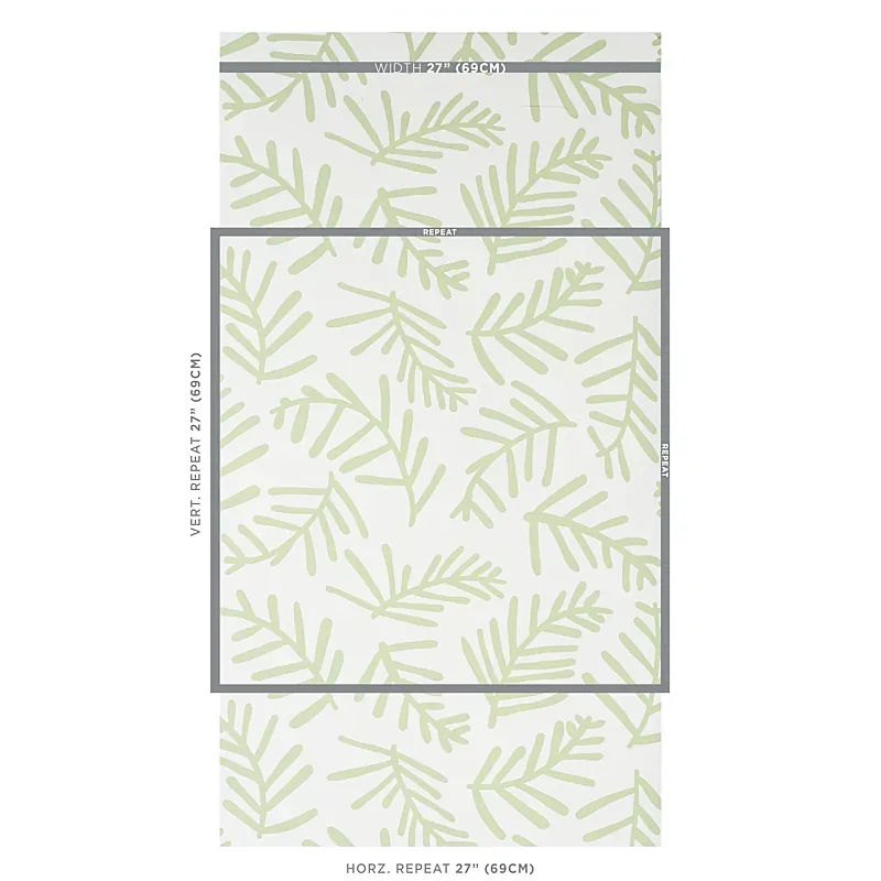 TIAH COVE SAGE LEAF Schumacher Wallpaper wallpaper - SKU 5012450