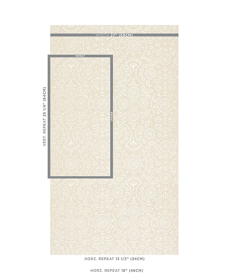 TIANA NATURAL Schumacher Wallpaper wallpaper - SKU 5011841