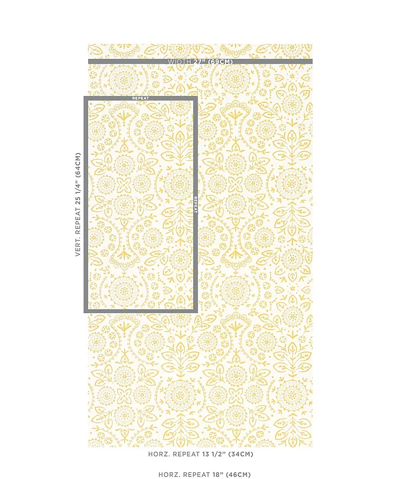TIANA YELLOW Schumacher Wallpaper wallpaper - SKU 5011842
