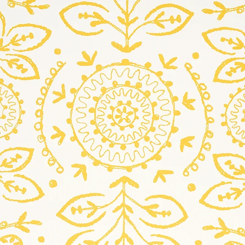 TIANA - YELLOW Schumacher Wallpaper | Wallpaper Twins TIANA YELLOW Schumacher Wallpaper wallpaper - SKU 5011842