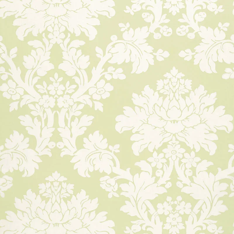 TIERNI DAMASK CELERY Schumacher Wallpaper wallpaper - SKU 5004462