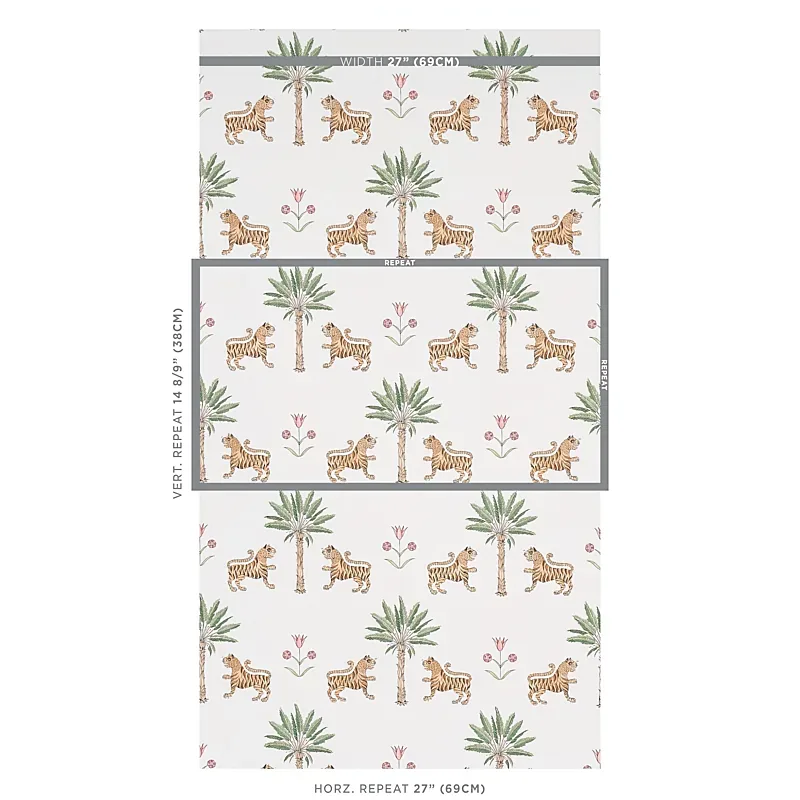 TIGER PALM CRIMSON Schumacher Wallpaper wallpaper - SKU 5012922