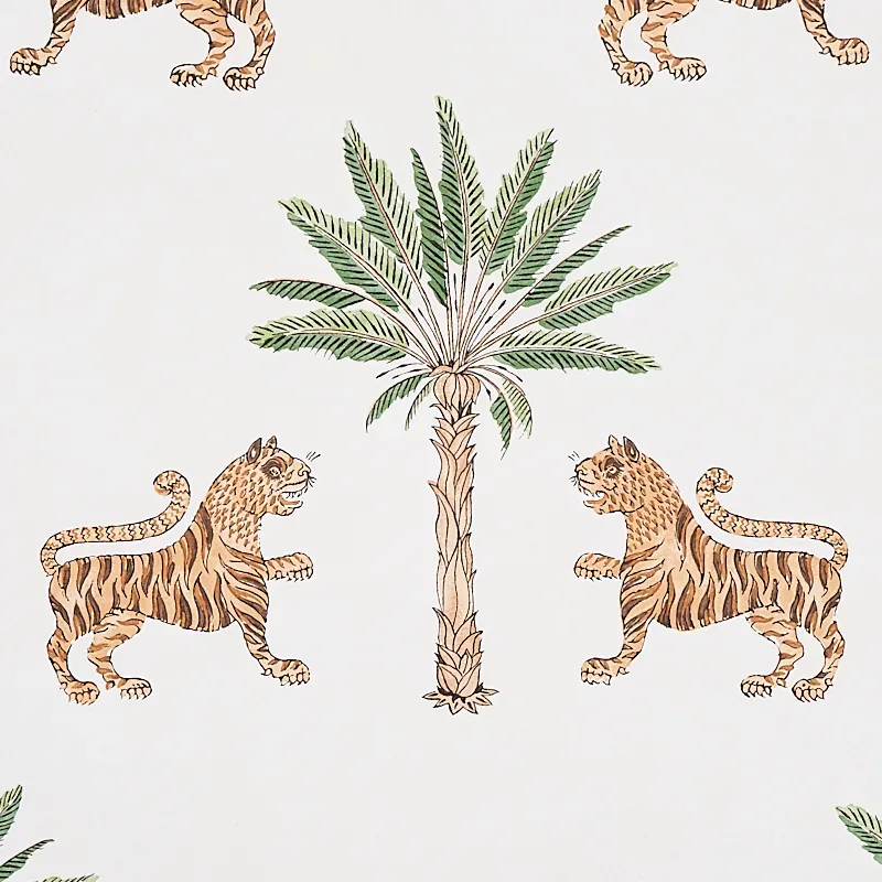TIGER PALM - CRIMSON Schumacher Wallpaper | Wallpaper Twins TIGER PALM CRIMSON Schumacher Wallpaper wallpaper - SKU 5012922