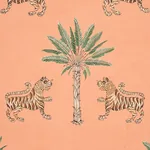 TIGER PALM - CRIMSON ON PEACH Schumacher Wallpaper | Wallpap TIGER PALM CRIMSON ON PEACH Schumacher Wallpaper wallpaper - SKU 5012920