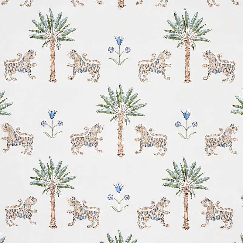 TIGER PALM DELFT Schumacher Wallpaper wallpaper - SKU 5012921