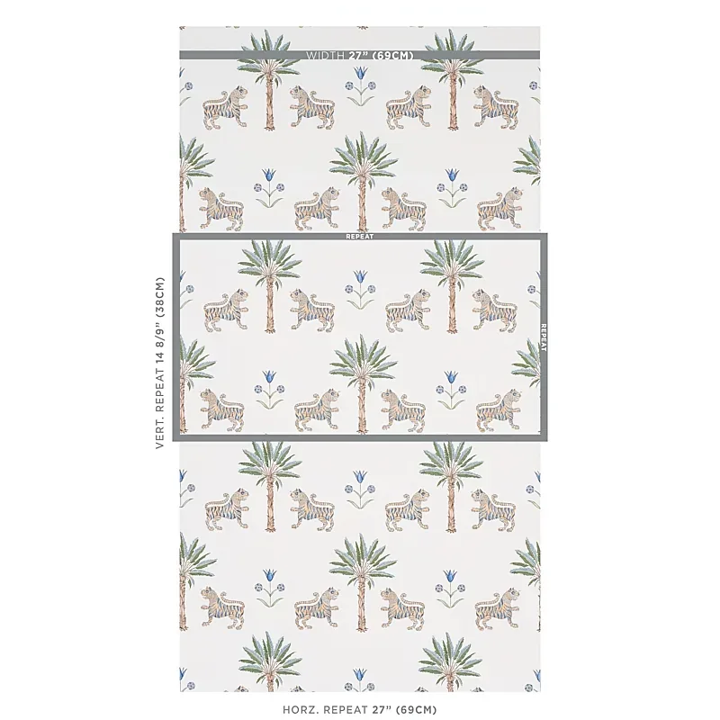 TIGER PALM DELFT Schumacher Wallpaper wallpaper - SKU 5012921