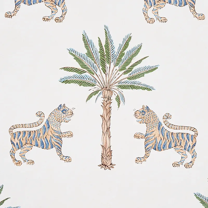 TIGER PALM - DELFT Schumacher Wallpaper | Wallpaper Twins TIGER PALM DELFT Schumacher Wallpaper wallpaper - SKU 5012921