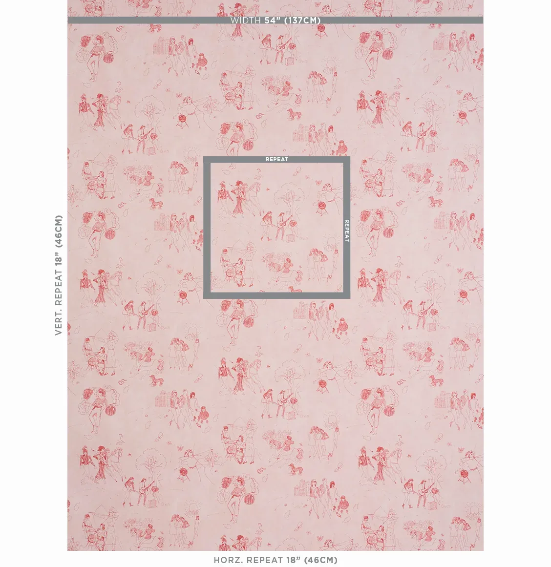 TOILE DE FEMMES POPPY Schumacher Wallpaper wallpaper - SKU 5011082