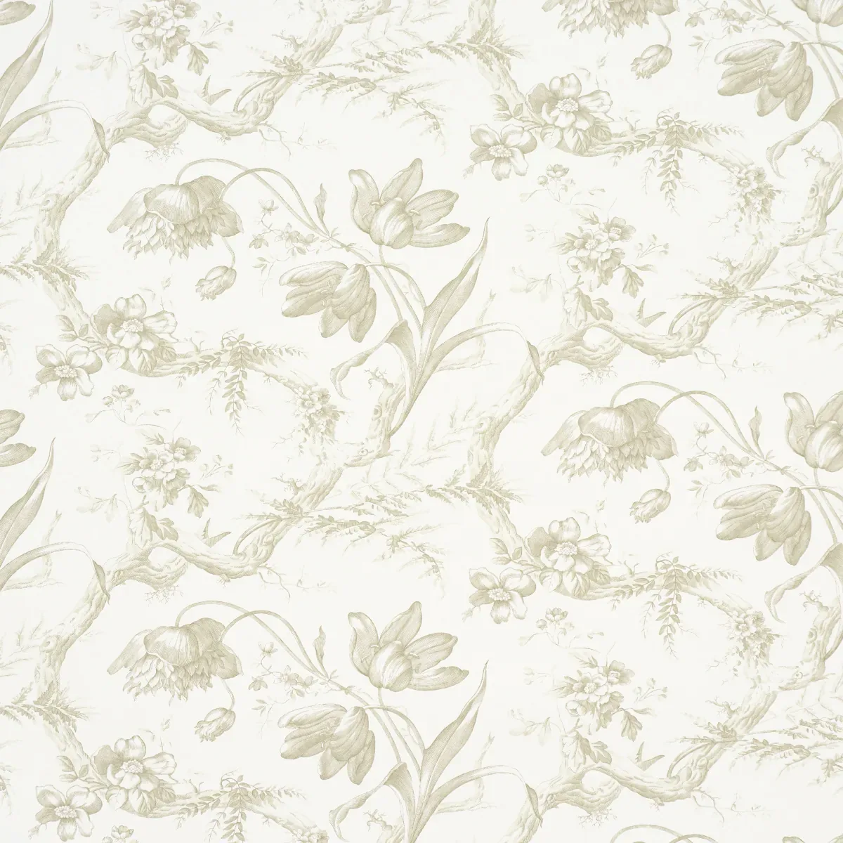 TOILE DE FLEURS BIRCH Schumacher Wallpaper wallpaper - SKU 5009125