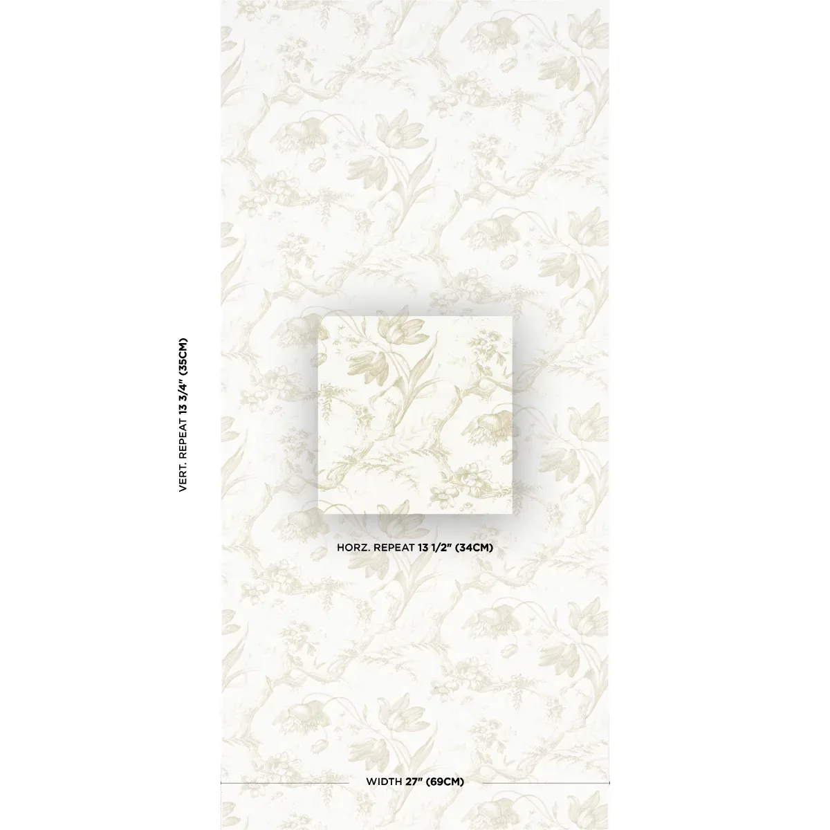 TOILE DE FLEURS BIRCH Schumacher Wallpaper wallpaper - SKU 5009125