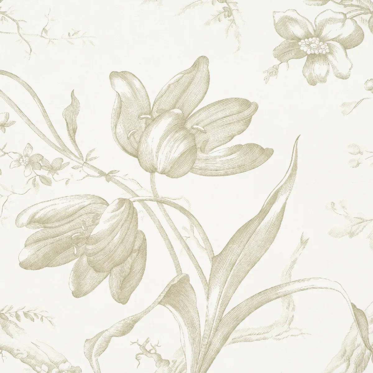 TOILE DE FLEURS - BIRCH Schumacher Wallpaper | Wallpaper Twi TOILE DE FLEURS BIRCH Schumacher Wallpaper wallpaper - SKU 5009125