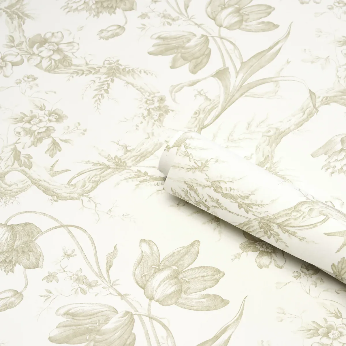 TOILE DE FLEURS - BIRCH Schumacher Wallpaper | Wallpaper Twi TOILE DE FLEURS BIRCH Schumacher Wallpaper wallpaper - SKU 5009125