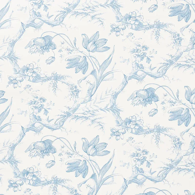 TOILE DE FLEURS DELFT Schumacher Wallpaper wallpaper - SKU 5009121