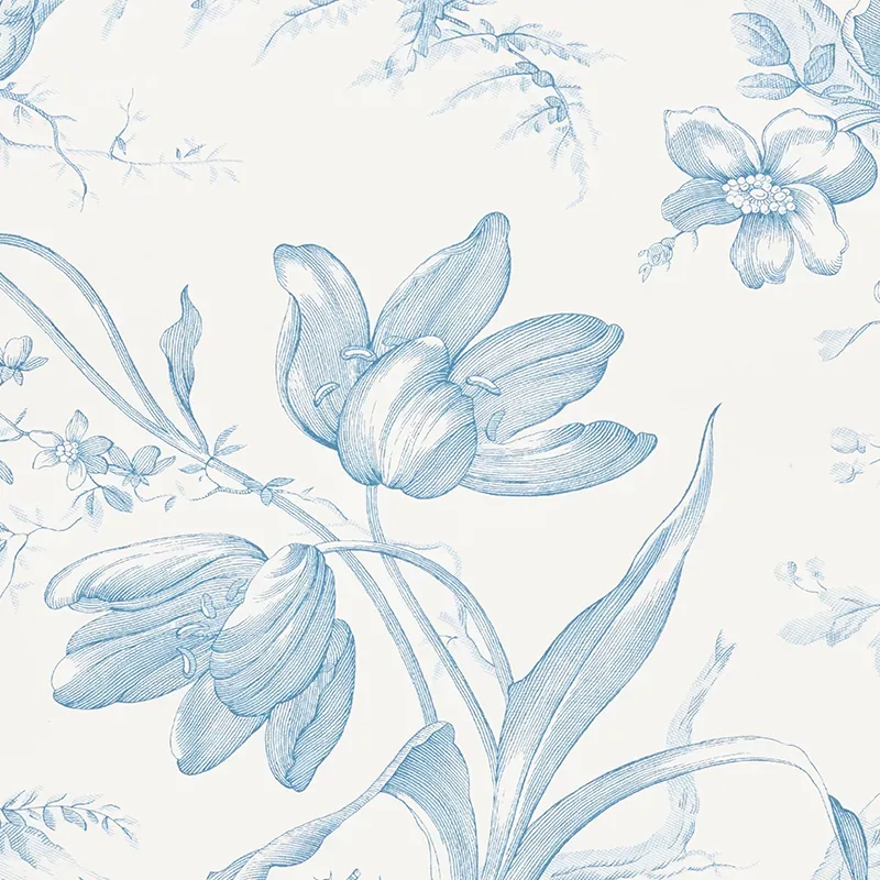 TOILE DE FLEURS DELFT Schumacher Wallpaper wallpaper - SKU 5009121