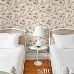 TOILE DE FLEURS - FAWN Schumacher Wallpaper | Wallpaper Twin TOILE DE FLEURS FAWN Schumacher Wallpaper wallpaper - SKU 5009124