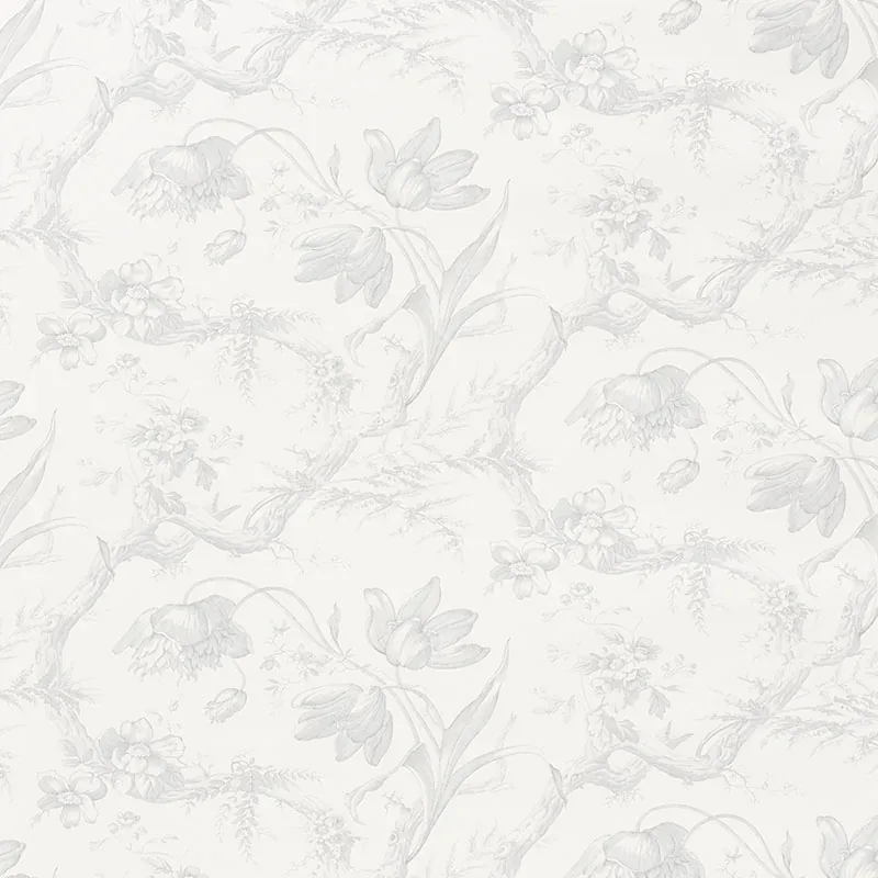 TOILE DE FLEURS GRISAILLE Schumacher Wallpaper wallpaper - SKU 5009120