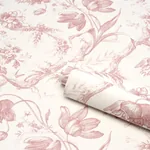 TOILE DE FLEURS - PINK Schumacher Wallpaper | Wallpaper Twin TOILE DE FLEURS PINK Schumacher Wallpaper wallpaper - SKU 5009123