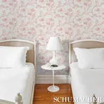 TOILE DE FLEURS - PINK Schumacher Wallpaper | Wallpaper Twin TOILE DE FLEURS PINK Schumacher Wallpaper wallpaper - SKU 5009123