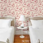 TOILE DE FLEURS - ROUGE Schumacher Wallpaper | Wallpaper Twi TOILE DE FLEURS ROUGE Schumacher Wallpaper wallpaper - SKU 5009122