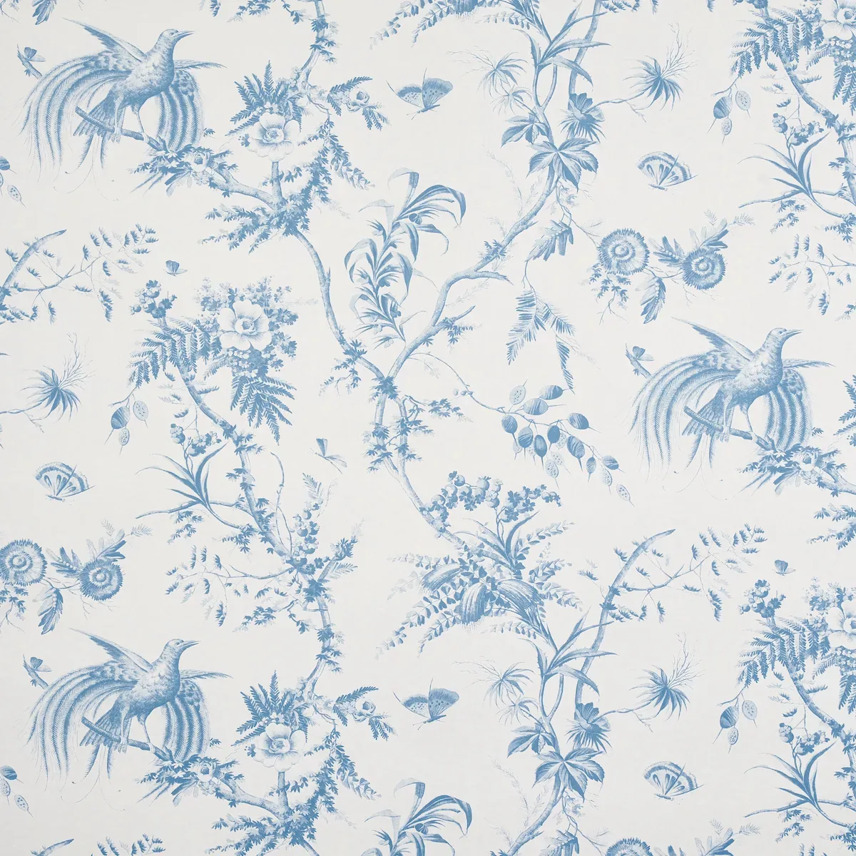 TOILE DE LA PRAIRIE BLUE Schumacher Wallpaper wallpaper - SKU 5011711