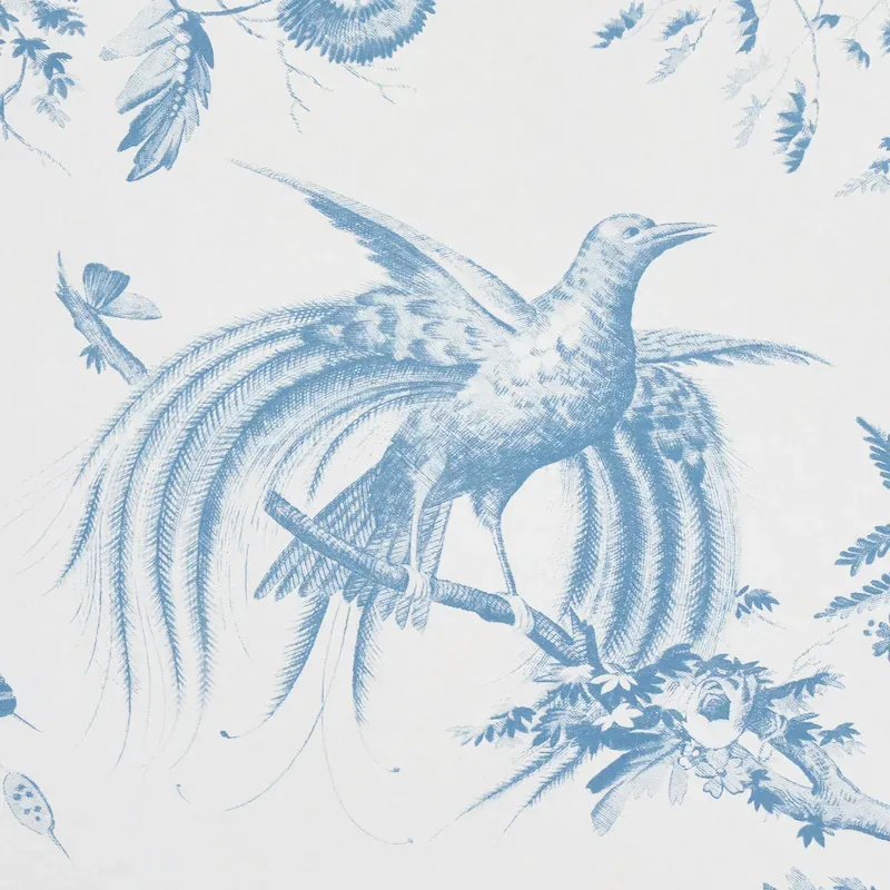 TOILE DE LA PRAIRIE BLUE Schumacher Wallpaper wallpaper - SKU 5011711