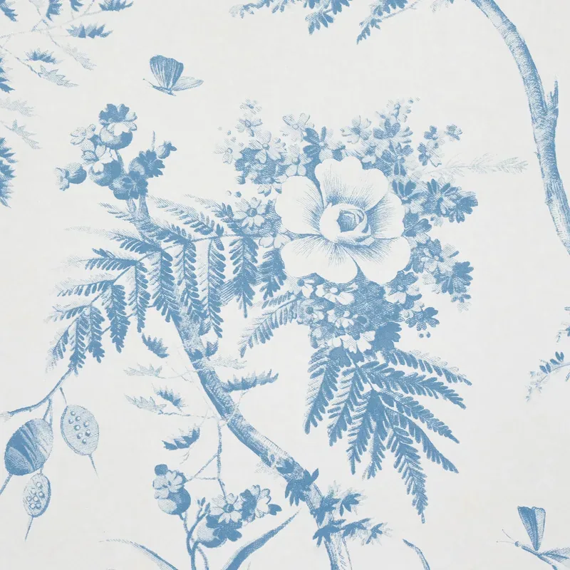 TOILE DE LA PRAIRIE BLUE Schumacher Wallpaper wallpaper - SKU 5011711