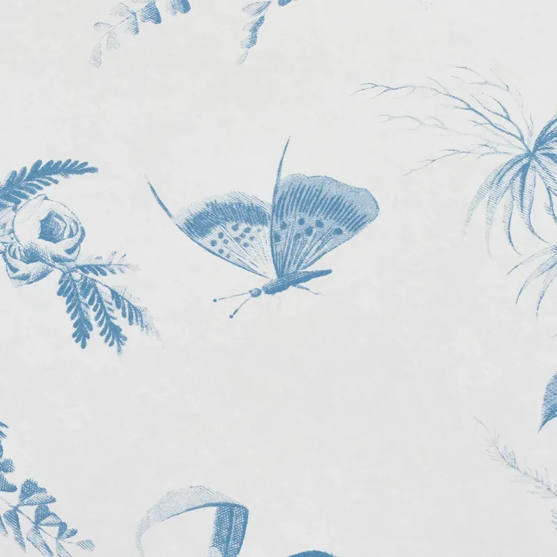 TOILE DE LA PRAIRIE BLUE Schumacher Wallpaper wallpaper - SKU 5011711