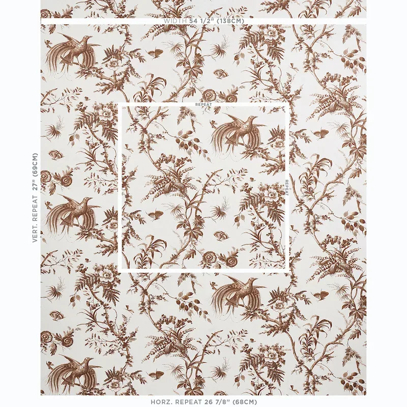 TOILE DE LA PRAIRIE BROWN Schumacher Wallpaper wallpaper - SKU 5011712