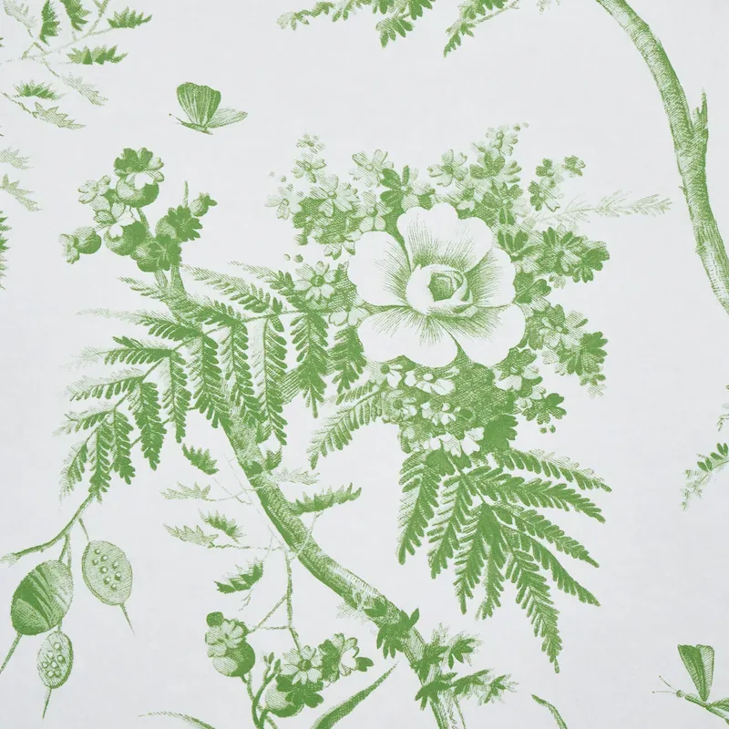 TOILE DE LA PRAIRIE - GREEN Schumacher Wallpaper | Wallpaper TOILE DE LA PRAIRIE GREEN Schumacher Wallpaper wallpaper - SKU 5011710
