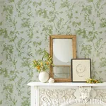 TOILE DE LA PRAIRIE - GREEN Schumacher Wallpaper | Wallpaper TOILE DE LA PRAIRIE GREEN Schumacher Wallpaper wallpaper - SKU 5011710