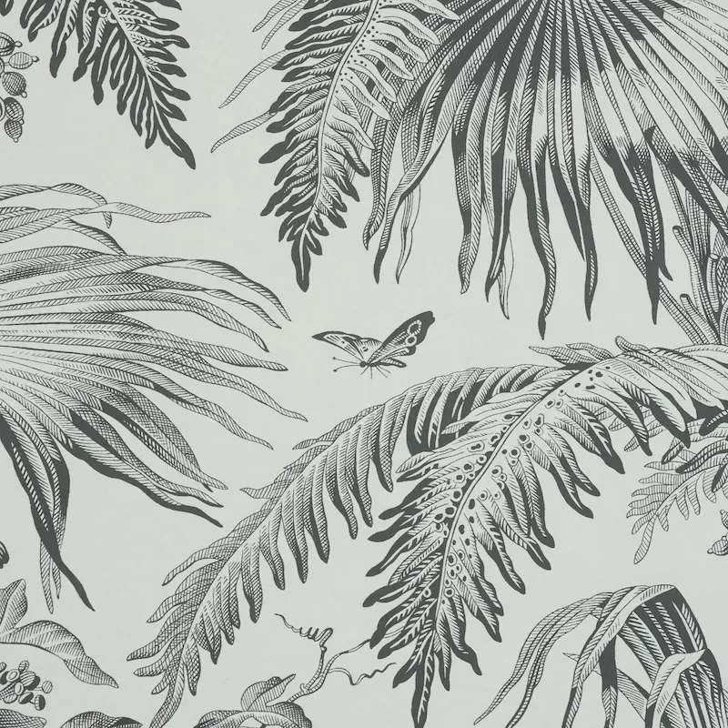 TOILE TROPIQUE - BLACK Schumacher Wallpaper | Wallpaper Twin TOILE TROPIQUE BLACK Schumacher Wallpaper wallpaper - SKU 5011481