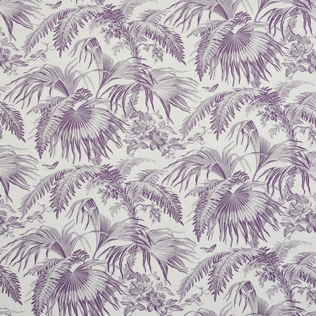 TOILE TROPIQUE PURPLE Schumacher Wallpaper wallpaper - SKU 5011482