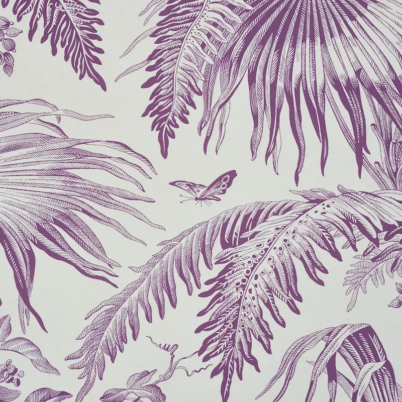 TOILE TROPIQUE - PURPLE Schumacher Wallpaper | Wallpaper Twi TOILE TROPIQUE PURPLE Schumacher Wallpaper wallpaper - SKU 5011482